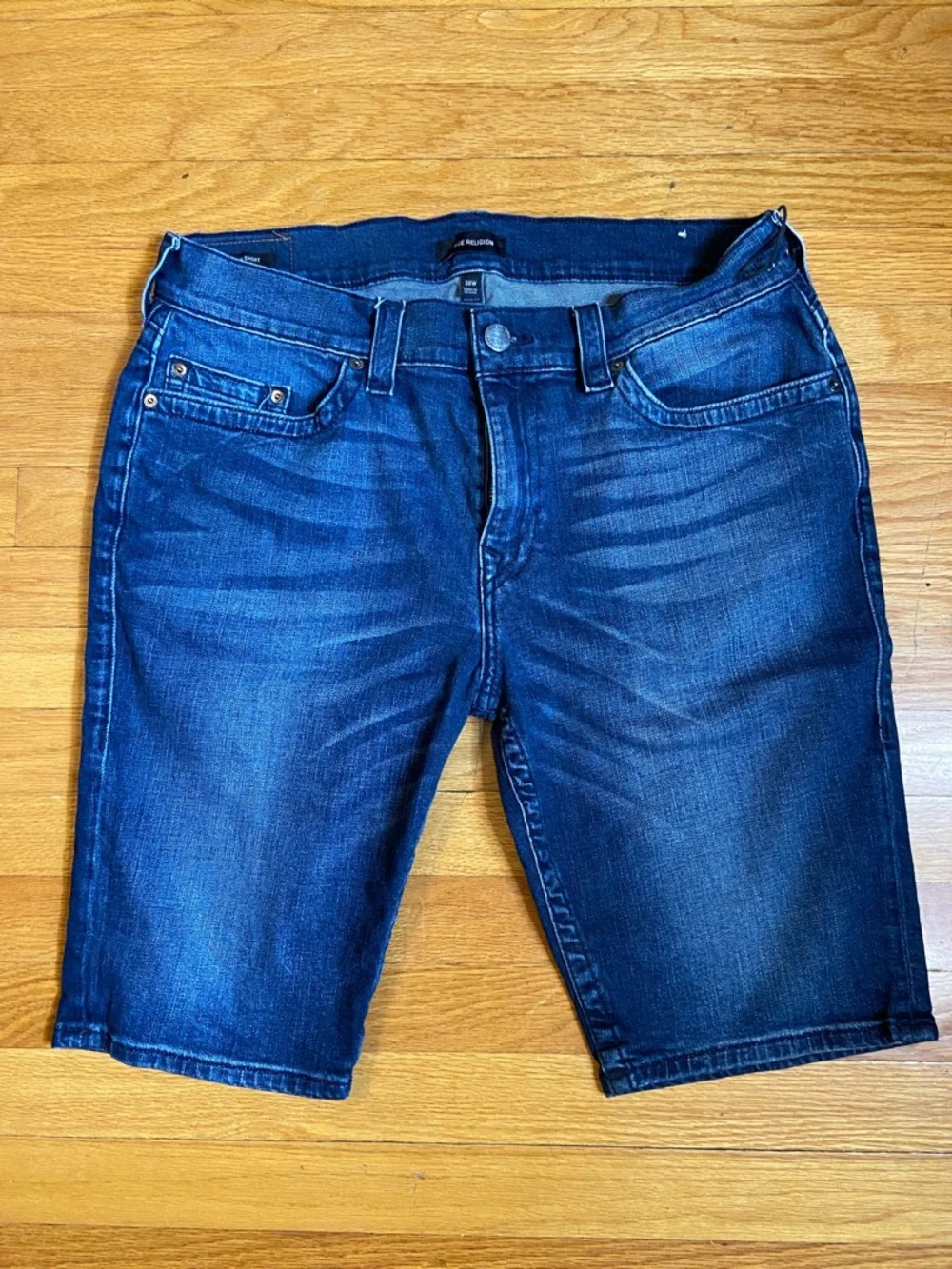 True Religion Men's Dark Blue Denim Shorts